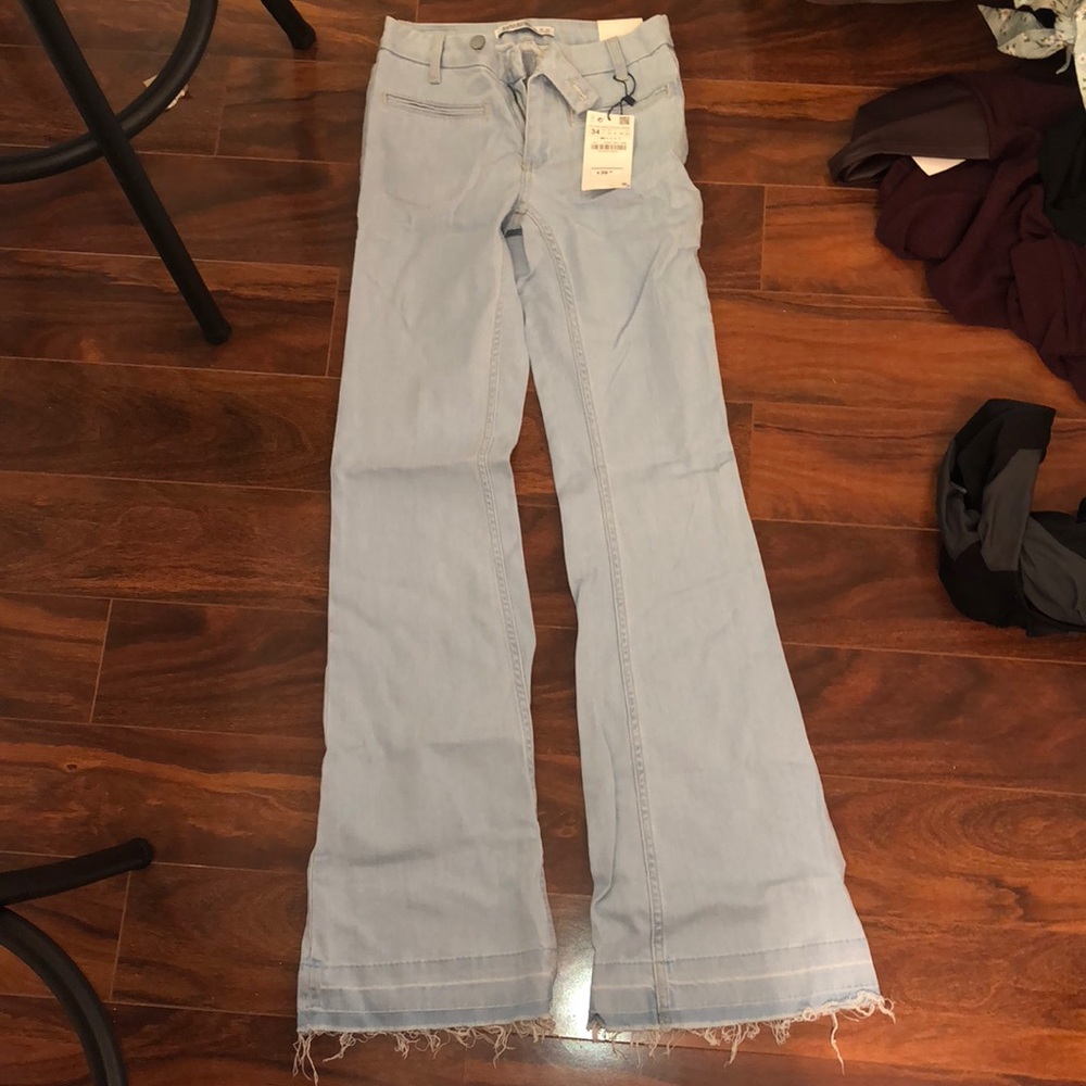 NWT Zara light flare denim